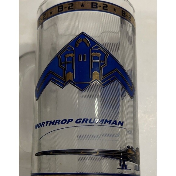 Northrop Grumman Aviation B-2 Stealth Bomber BEER MUG military 22k Gold USA Ofcl - Picture 4 of 12